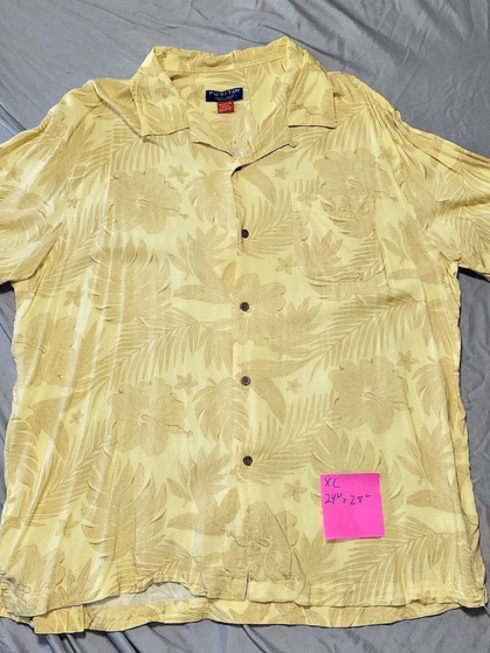 Puritan Men's Floral Rayon Shirt Size XL